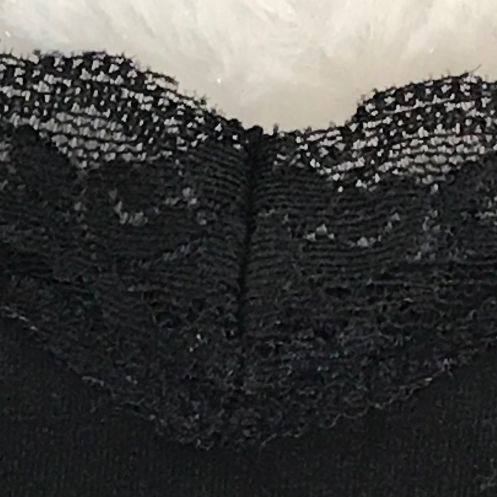 Mexx Vintage Black Women’s Tank Top With Lace Trim & Adjustable Spaghetti Straps - Picture 2 of 7